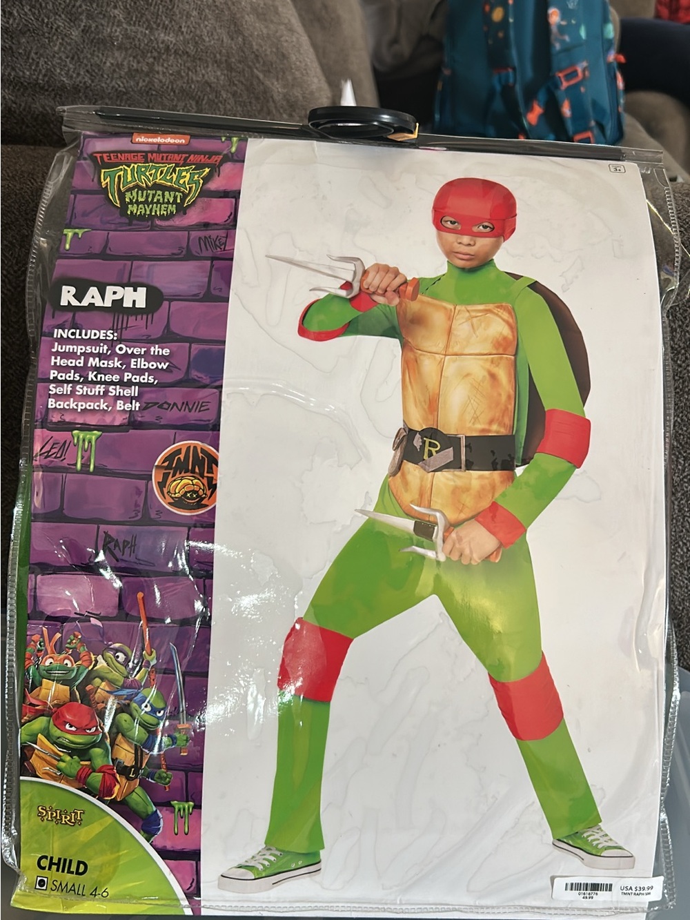 Raph Teenage Mutant Ninja Turtles Kids Costume - Green & Red